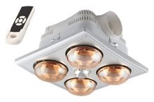 Đèn sưởi nhà tắm Heizen 4 bóng HE-4BR, có điều khiển